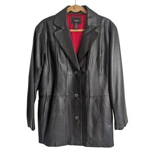 George Vintage 90s Classic Gothic Grunge Worn In Leather Blazer Jacket